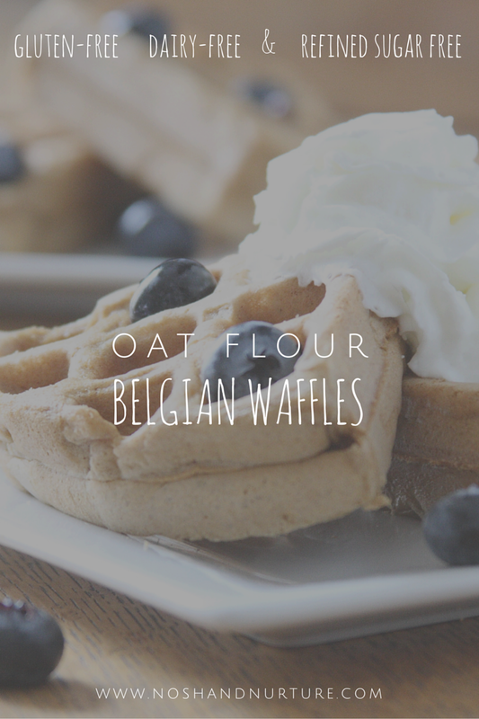 Oat Flour Belgian Waffles | Gluten Free Waffles | Nosh and Nurture