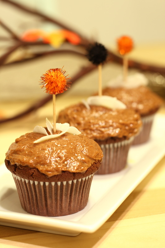 Gluten Free German Chocolate Cupcakes | Nosh and Nurture